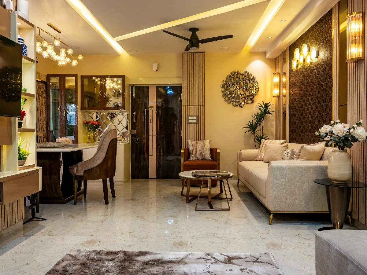 low-budget living room 1 BHK interior design